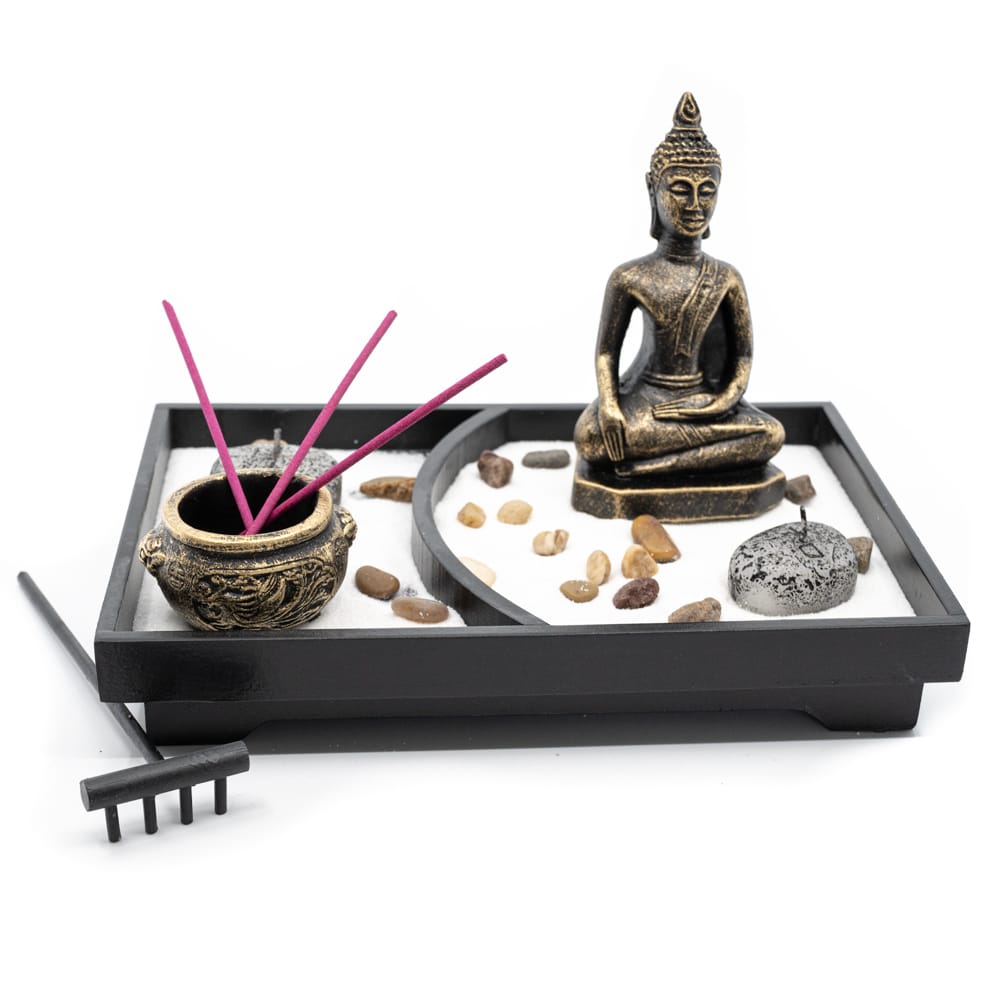 Mini Zen Garten Japanisch mit Buddha (12-5cm)