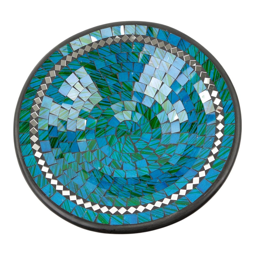 Mosaik-Schale Blau und St-cke Spiegel (38 cm)