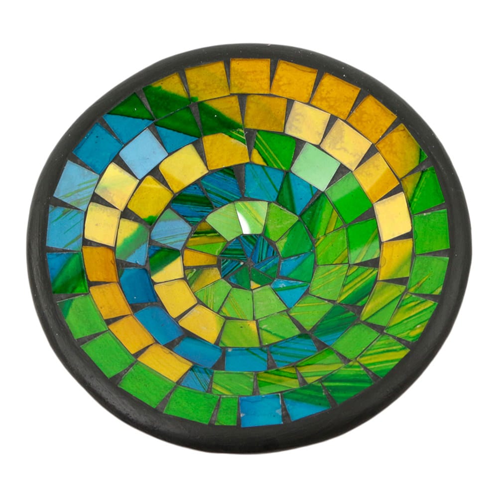 Mosaik-Schale Gr-n-Blau-Gelb (21 cm)