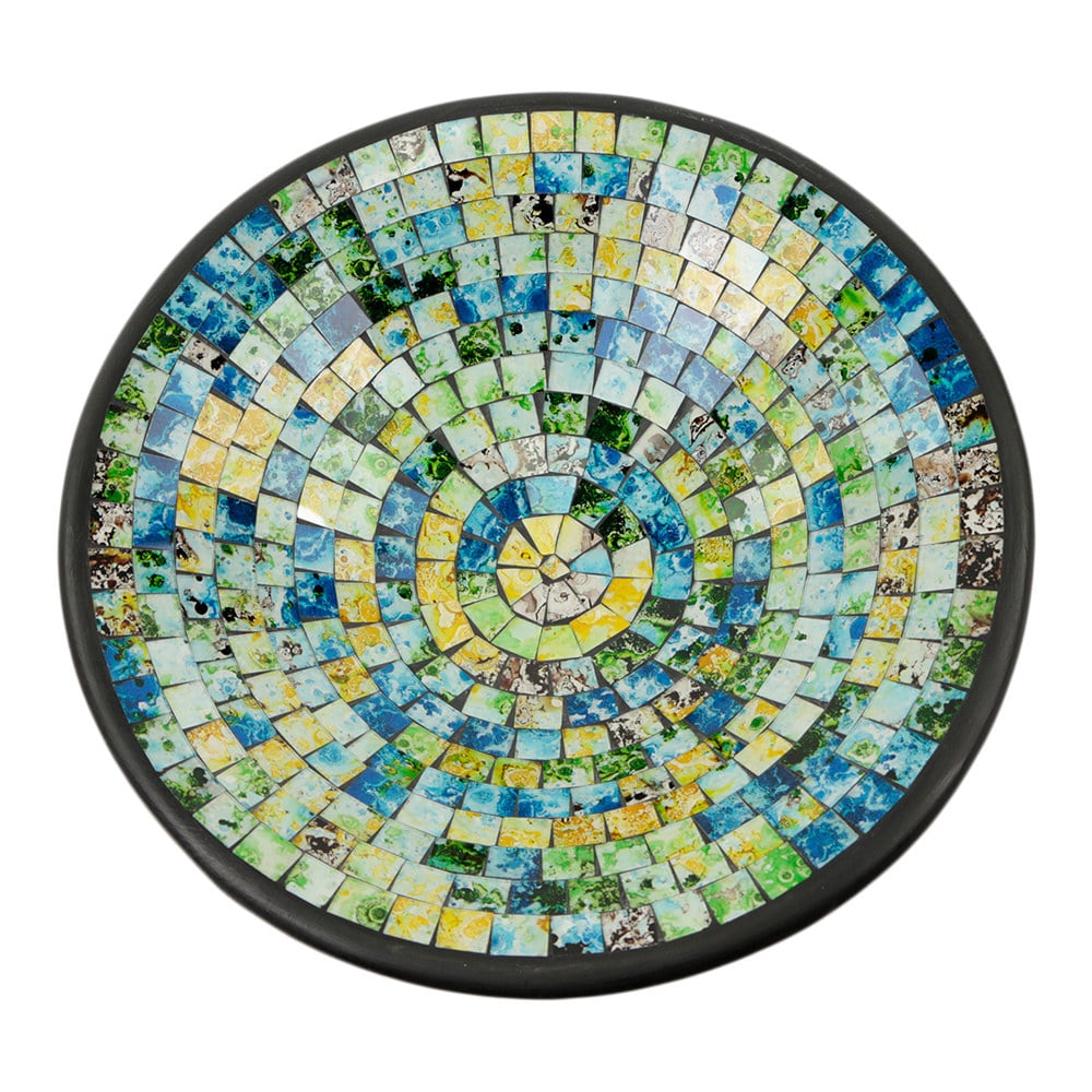 Mosaik-Schale Gr-n-Blau-Gelb (38 cm)