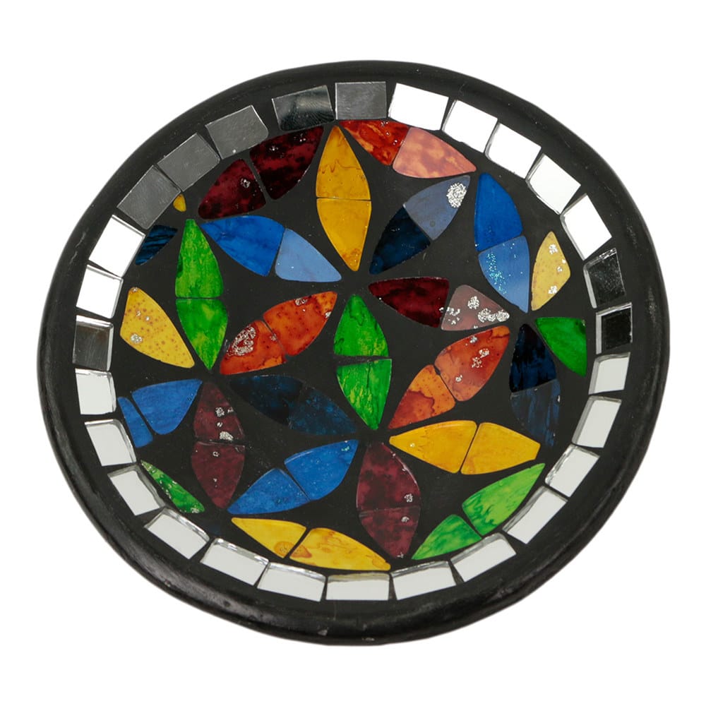 Mosaik-Schale Mehrfarbig und St-cke Spiegel (15 cm)