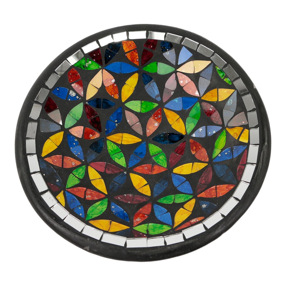 Mosaik-Schale Mehrfarbig und St-cke Spiegel (24 cm)