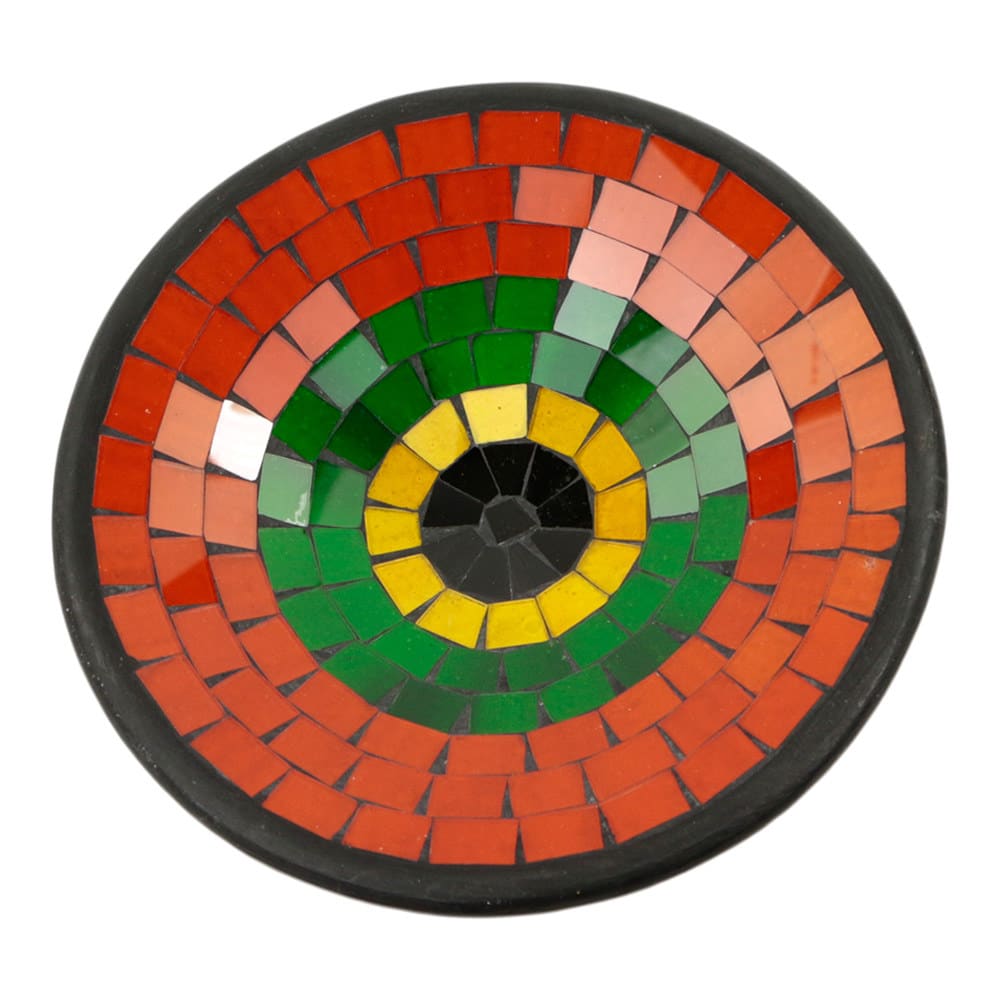 Mosaik-Schale Orange-Gr-n-Gelb (21 cm)