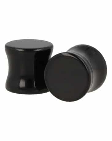 Ohr Plug Flesh Tunnel Obsidian Schwarz - 12 mm (2er Set)