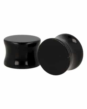 Ohr Plug Flesh Tunnel Obsidian Schwarz - 16 mm (2er Set)