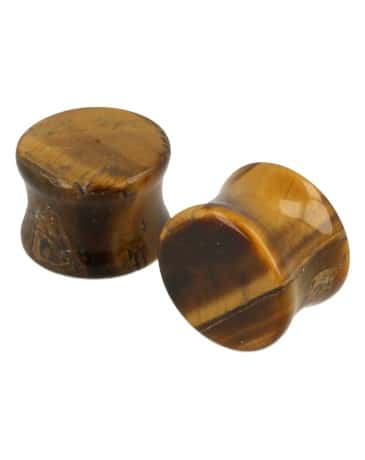 Ohr Plug Flesh Tunnel Tigerauge - 16 mm (2er Set)