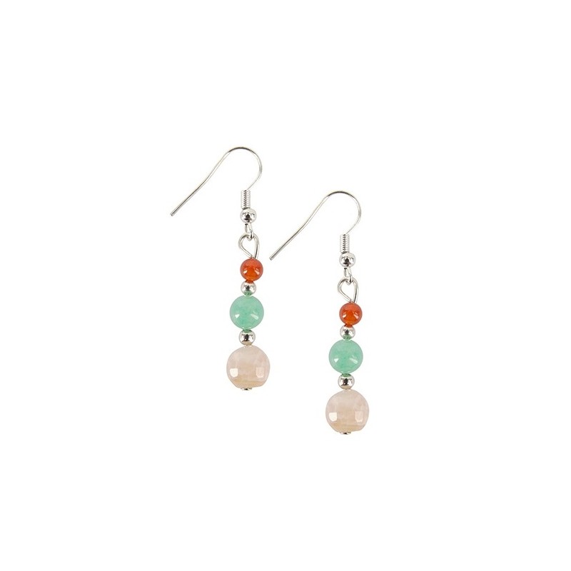 Ohrh-nger Achat - Aventurin - Karneol Feuer Facettenschliff
