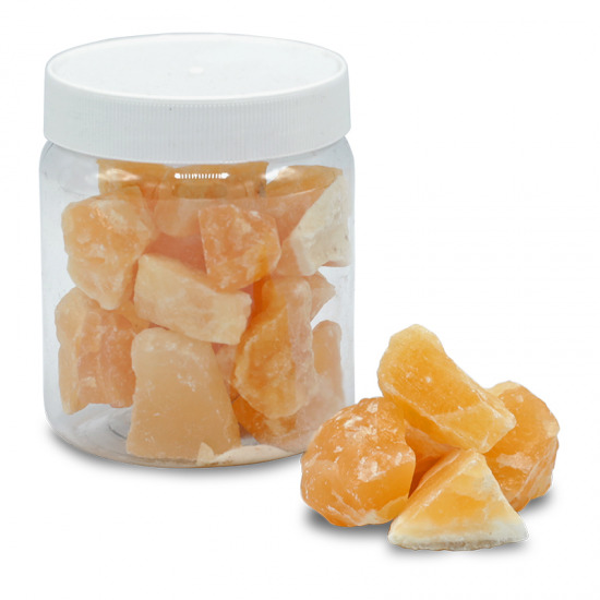 Orangencalcit Chips in Dose unter Edelsteine & Mineralien - Edelstein Arten - Rohe Edelsteine