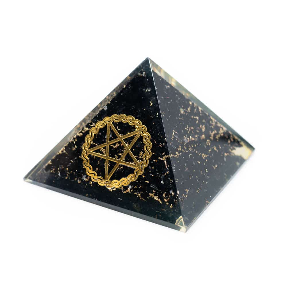 Orgon Pyramide des Schwarzer Turmalin mit Pentagramm (70 mm)