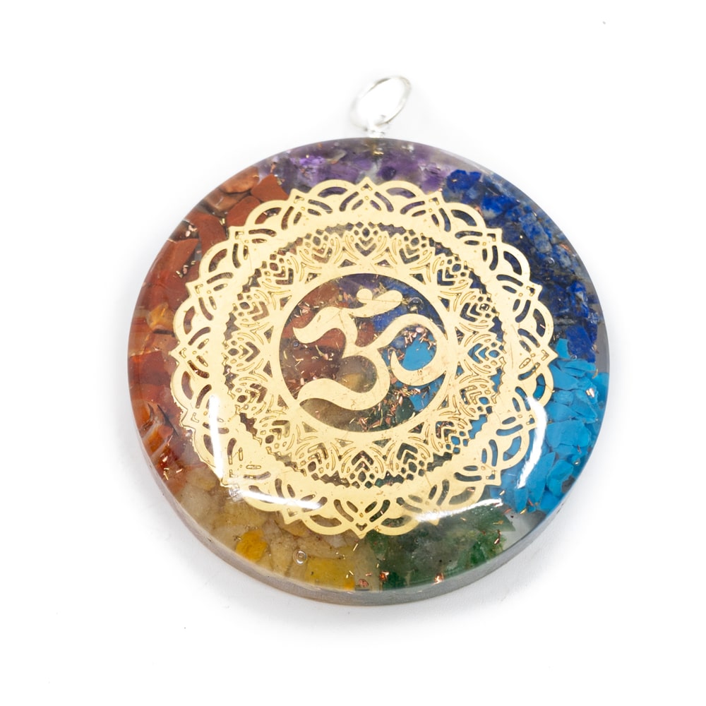 Orgonit-Anh-nger Chakra mit OHM (50 mm)