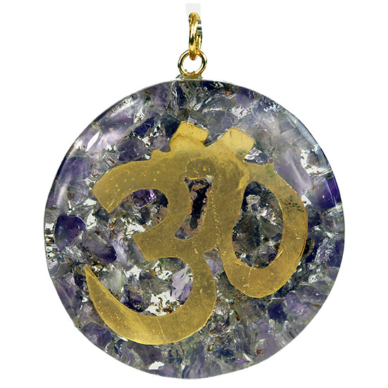 Orgonit Anh-nger OHM Amethyst unter Schmuck - Om-Schmuck - Om-Anh?nger - Schmuck - Edelstein-Anh?nger - Orgonit Anh?nger