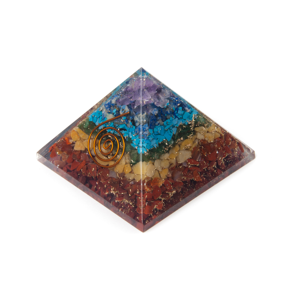 Orgonit Chakra-Pyramide mit Kupferspirale