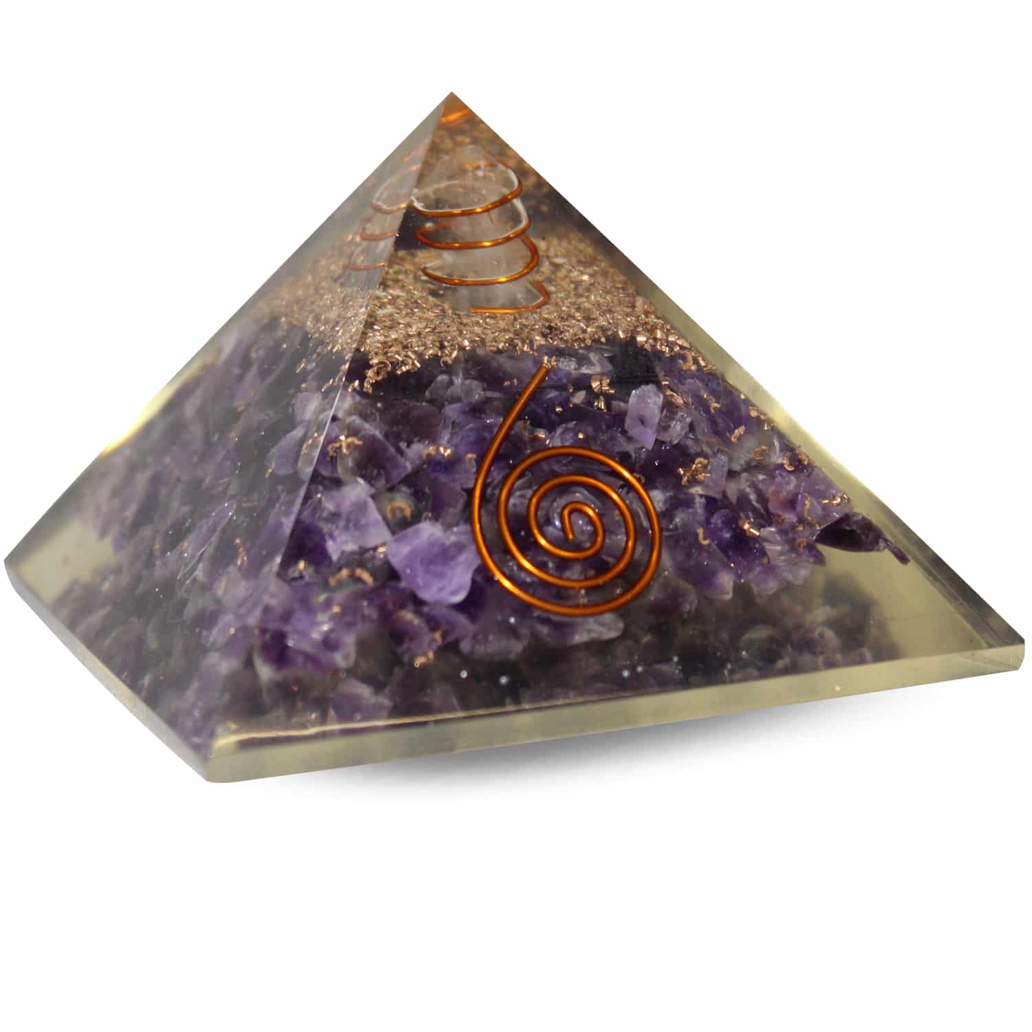 Orgonit Pyramide - Amethyst mit Kristall