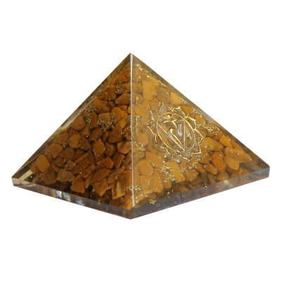 Orgonit-Pyramide Gelber Jaspis - Halschakra - (70 mm)