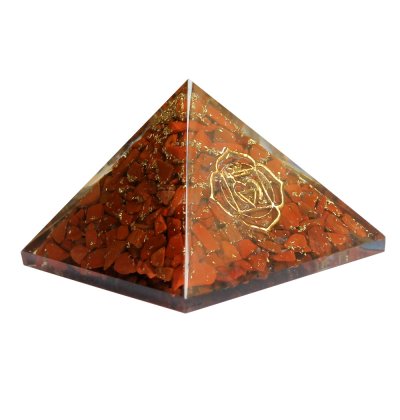 Orgonit Pyramide - Grundchakra - Roter Jaspis