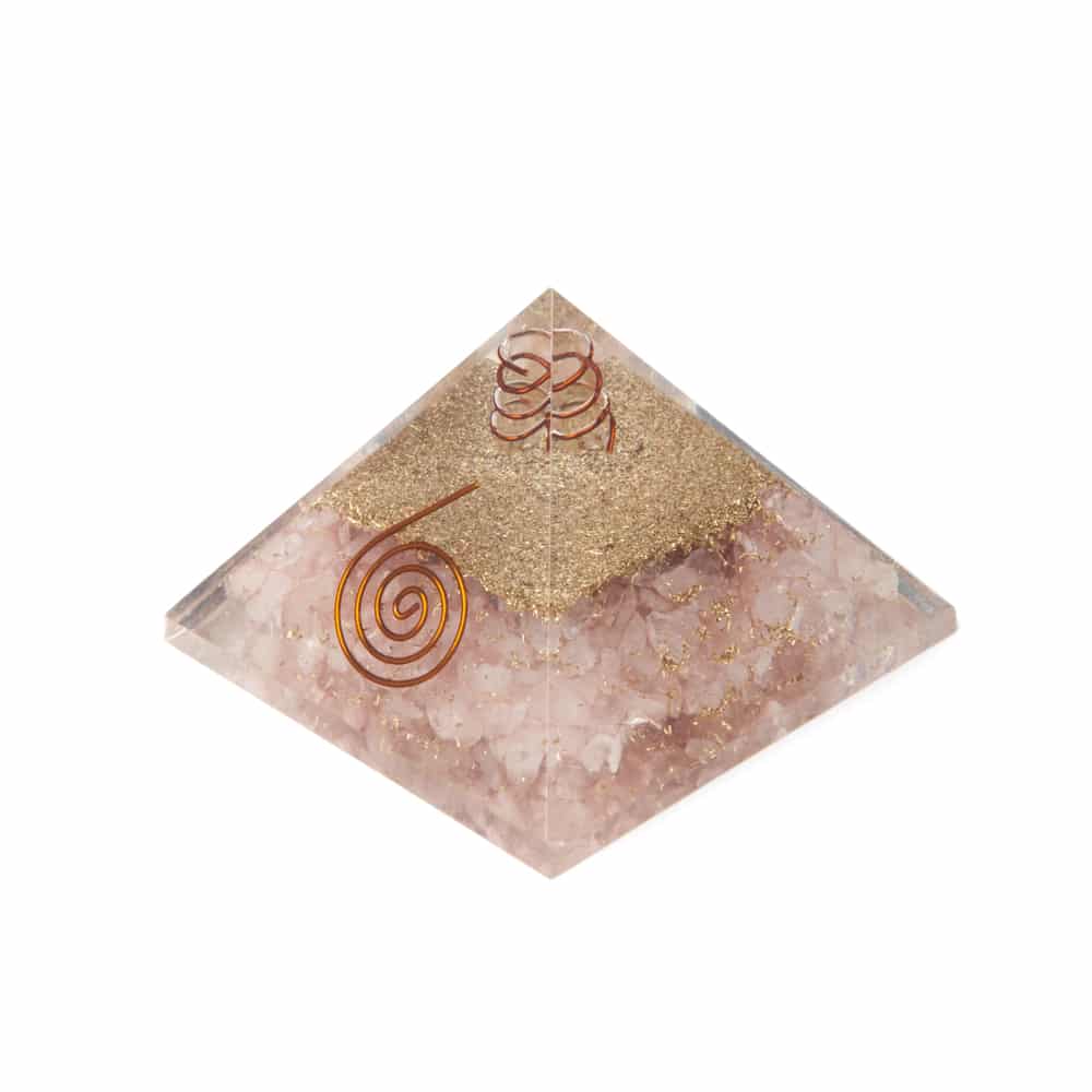 Orgonpyramide Rosenquarz Kupfer Spirale gro-