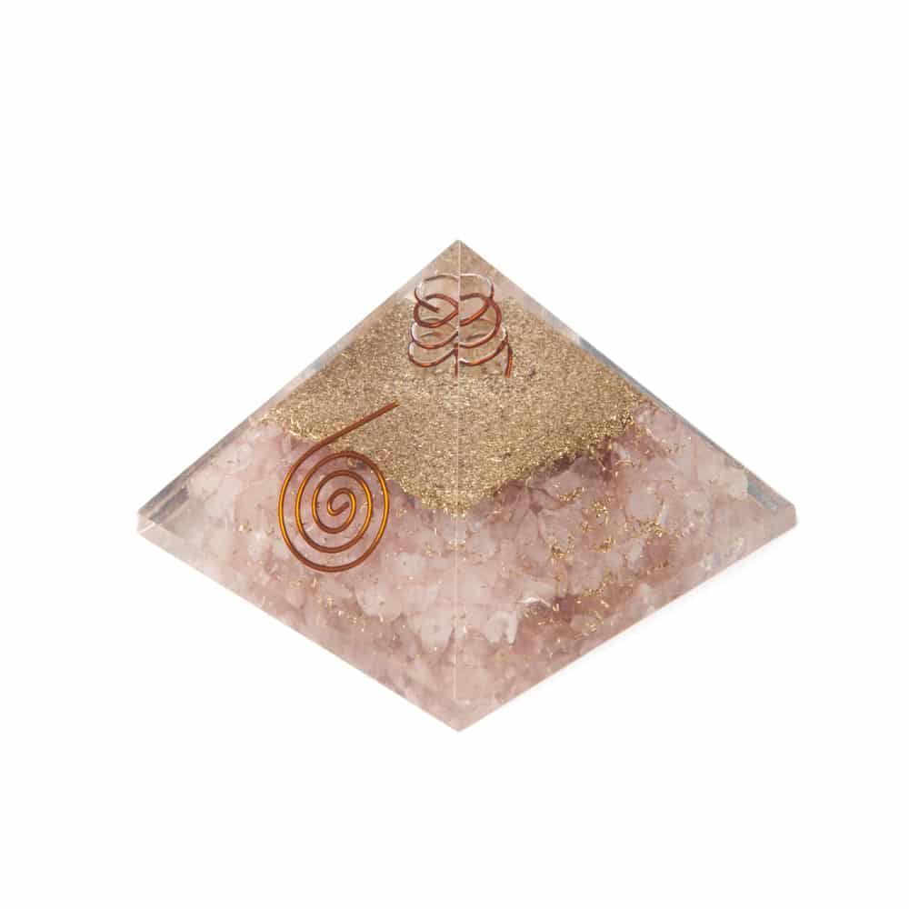 Orgonpyramide Rosenquarz Kupfer Spirale gro-