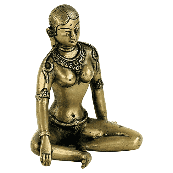 Parvati Statue Messing kupferfarben - 15 cm