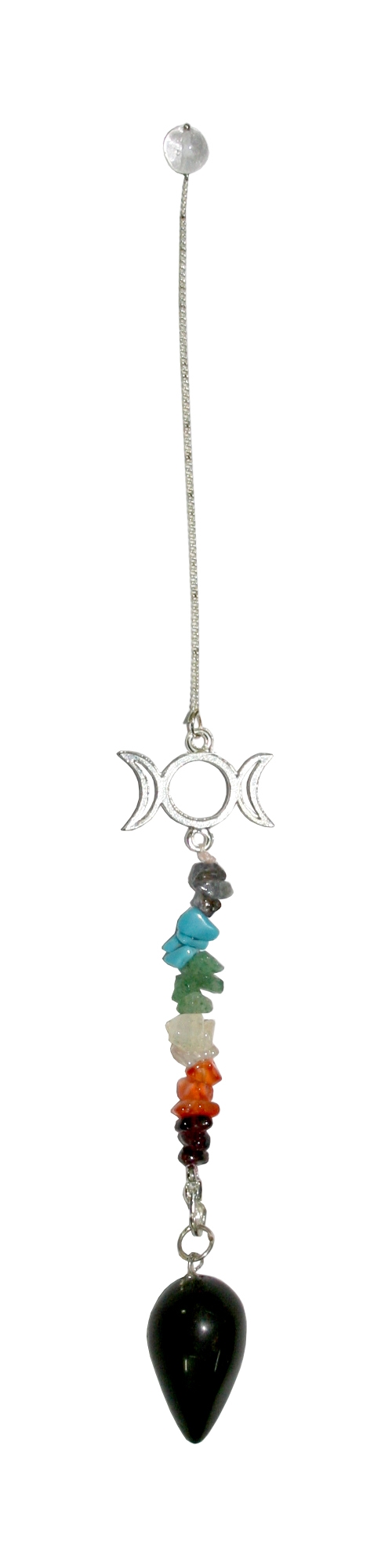 Pendel - Chakra dreifacher Mond schwarzer Achat