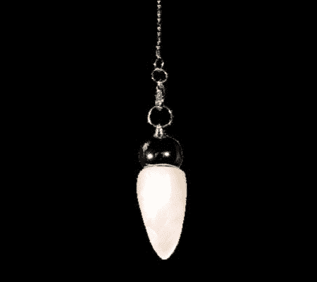 Pendel Rosenquarz mit Spitze und dekorativer Perle