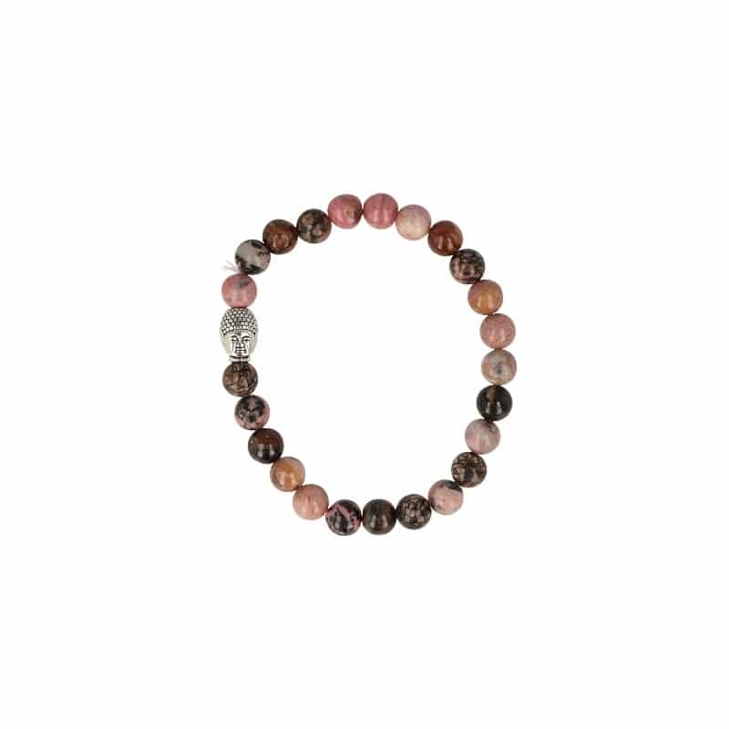 Perlenarmband M-nner Rhodonit mit Buddha