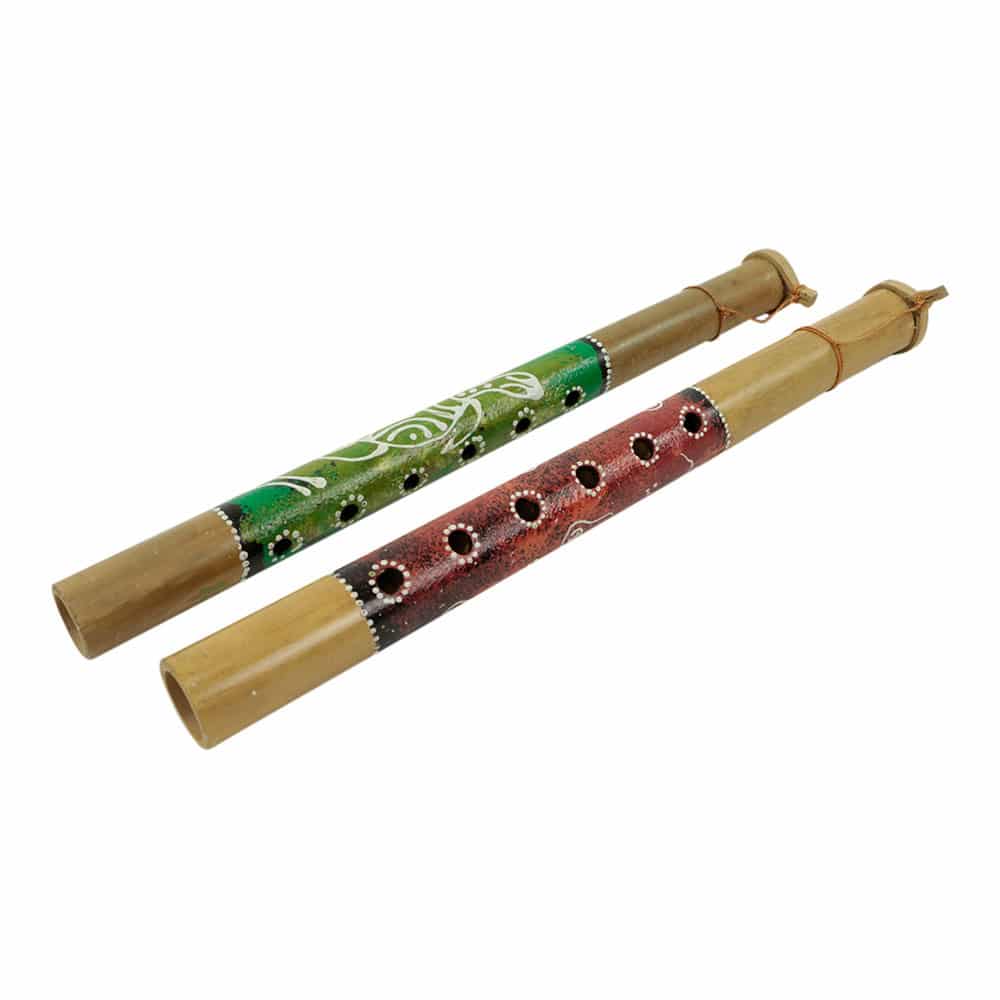 Pfeife aus Bambus mit Gecko oder Schildkr-te (sortiert)