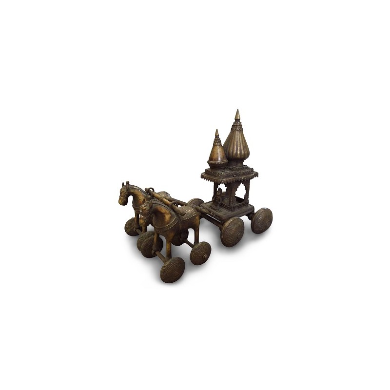 Pferde und Wagen aus Bronze (4