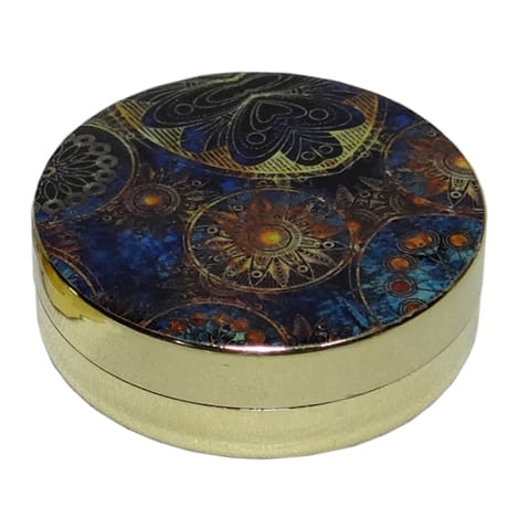 Pillenbox aus Messing Katze Mandala Blau (4-5 x 1-5 cm) unter Home & Living - Dekoration & Atmosph?re