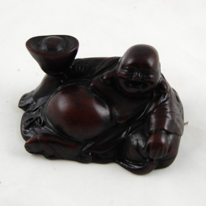 Polyresin-Statue Happy Buddha Rot (5 x 9 x 6 cm)