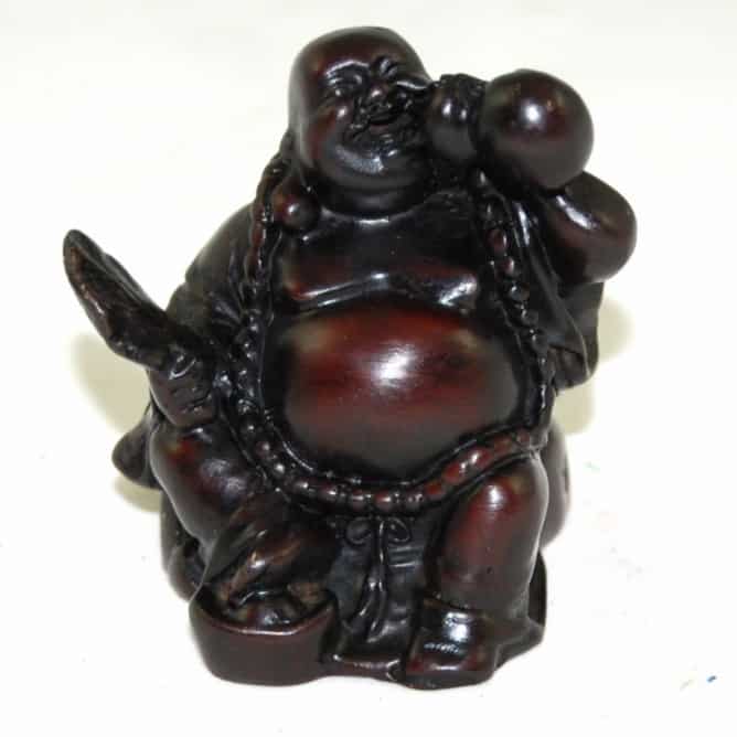 Polyresin-Statue Happy Buddha Rot (7-5 x 7-5 x 7 cm)