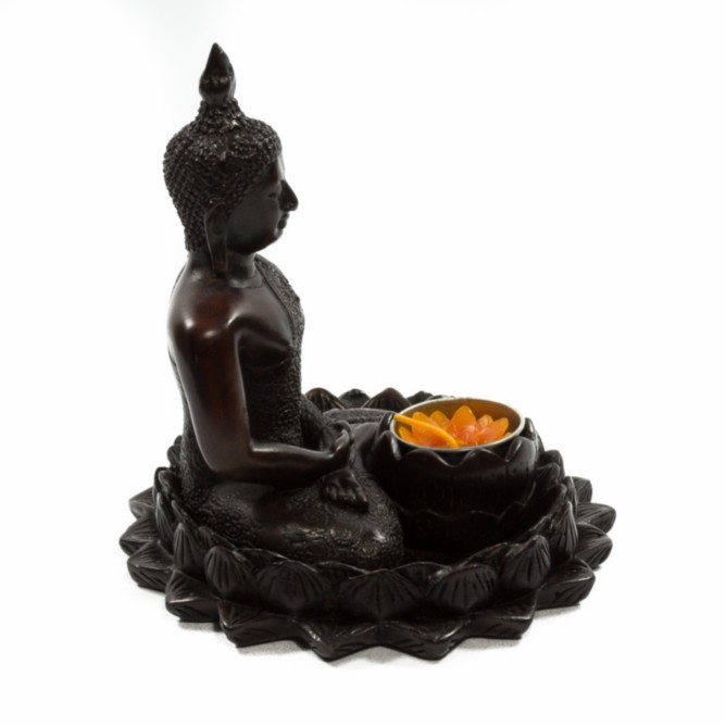 Polystone Teelichthalter Lotus Buddha (17 cm)