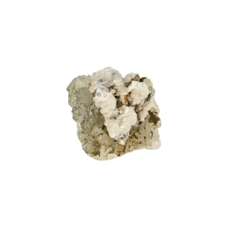 Pyrit auf Calcit -Bergkristall (Modell 1)