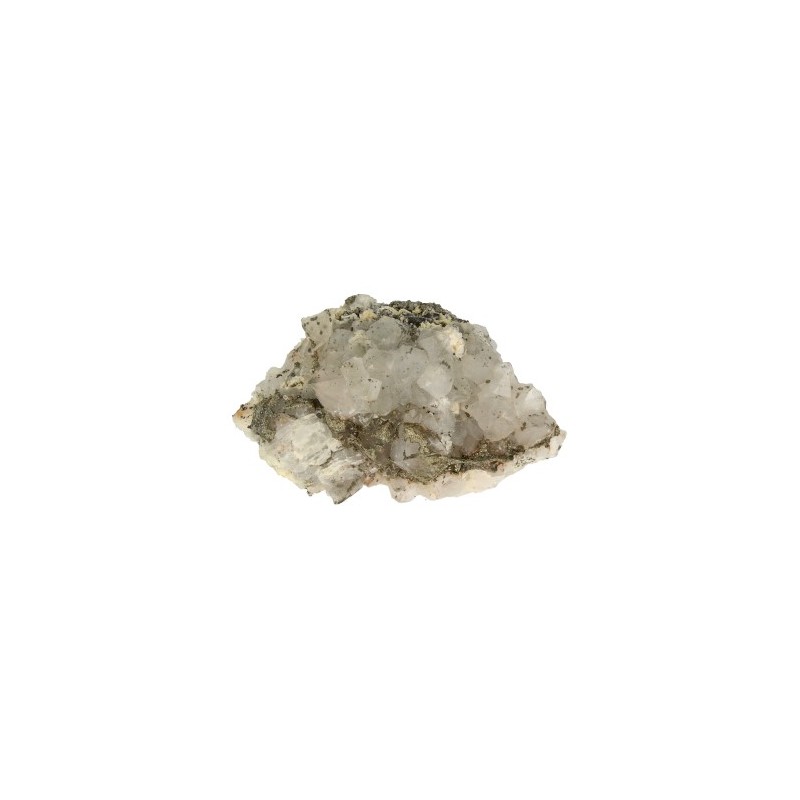Pyrit auf Calcit-Bergkristall (Modell 2)
