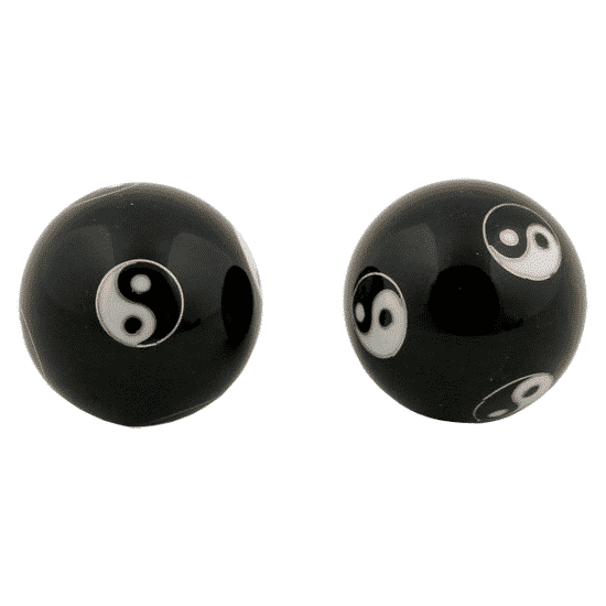 Qi Gong Kugeln Yin Yang schwarz - 4 cm - Modell 2