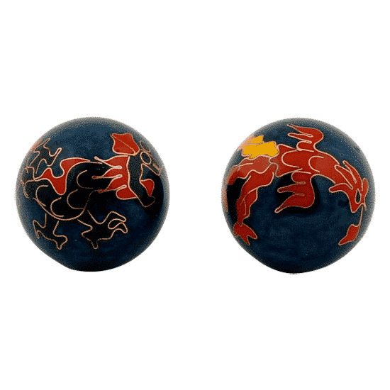 Qigongkugel Dragon und Phoenix (dunkelblau)