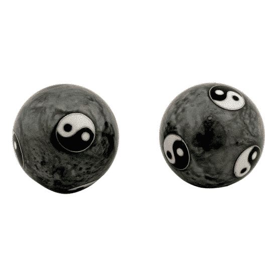 Qigongkugel - Yin Yang Tai Chi (grau) (4 cm)