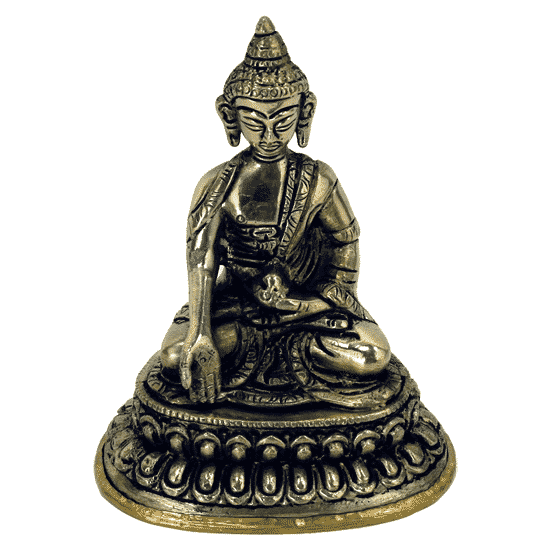 Ratnasambhava Buddha - Miniatur Wei-metall - 10 cm