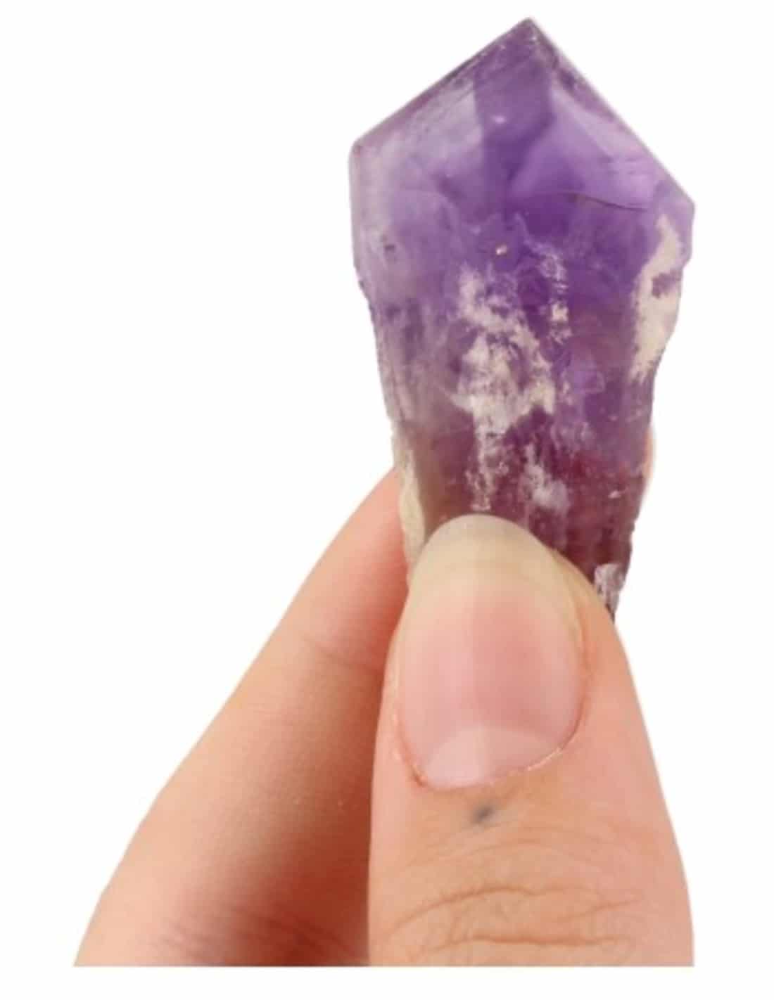 Roher Edelstein Amethyst Spitze mit Phantom