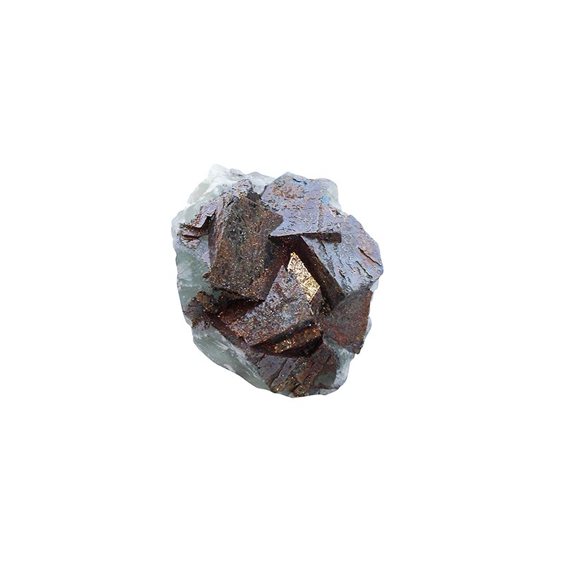 Rohstein Fluorit - Chalkopyrit - Marokko (Modell 19) (1)