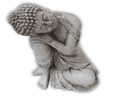 Ruhender Buddha (Steingrau - 19 cm)