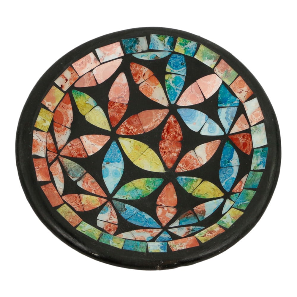 Runde dekorative Schale Mosaik Blumen Mehrfarbig (16 x 4 cm)