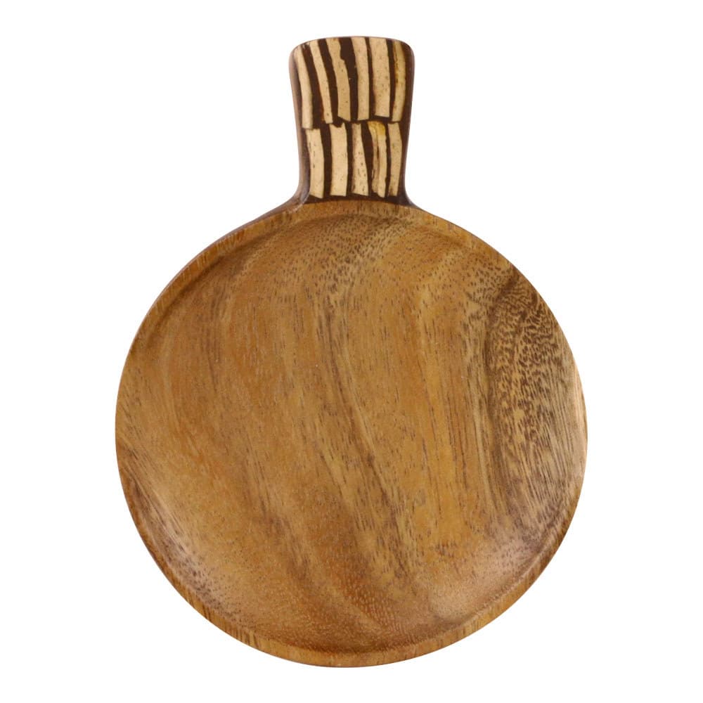 Runde Snack-Schale aus Holz mit Kokosnuss (17 x 12 cm)