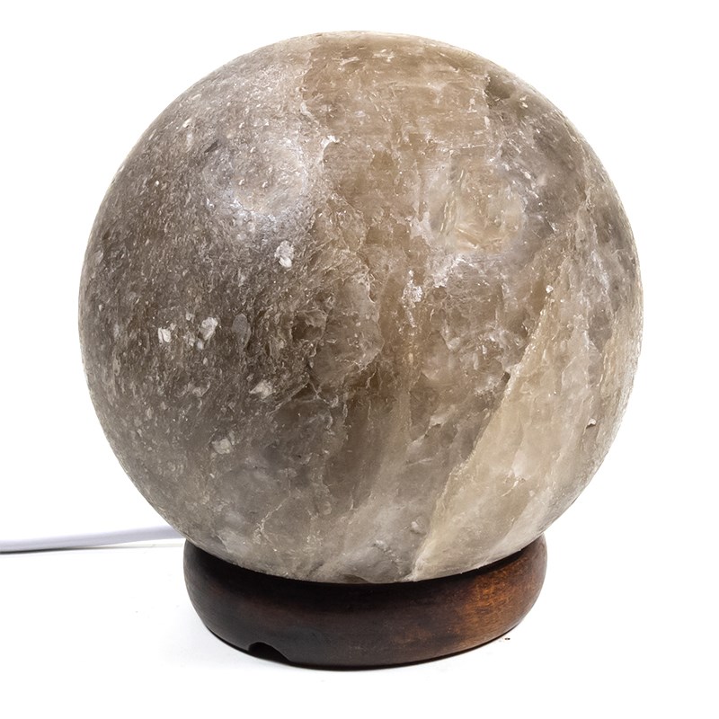 Salzkristall-Lampe graue Kugel