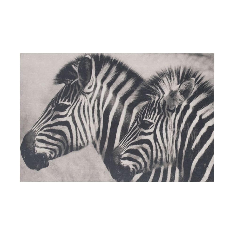 Samt Wandbild Zebra Grau (45 x 35 cm)