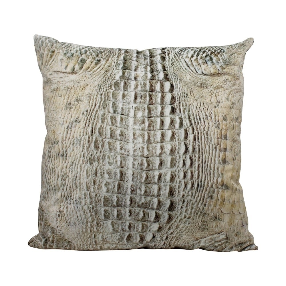 Samtkissen Kroko Wei- (45 x 45 cm) unter Textilien - Kissen