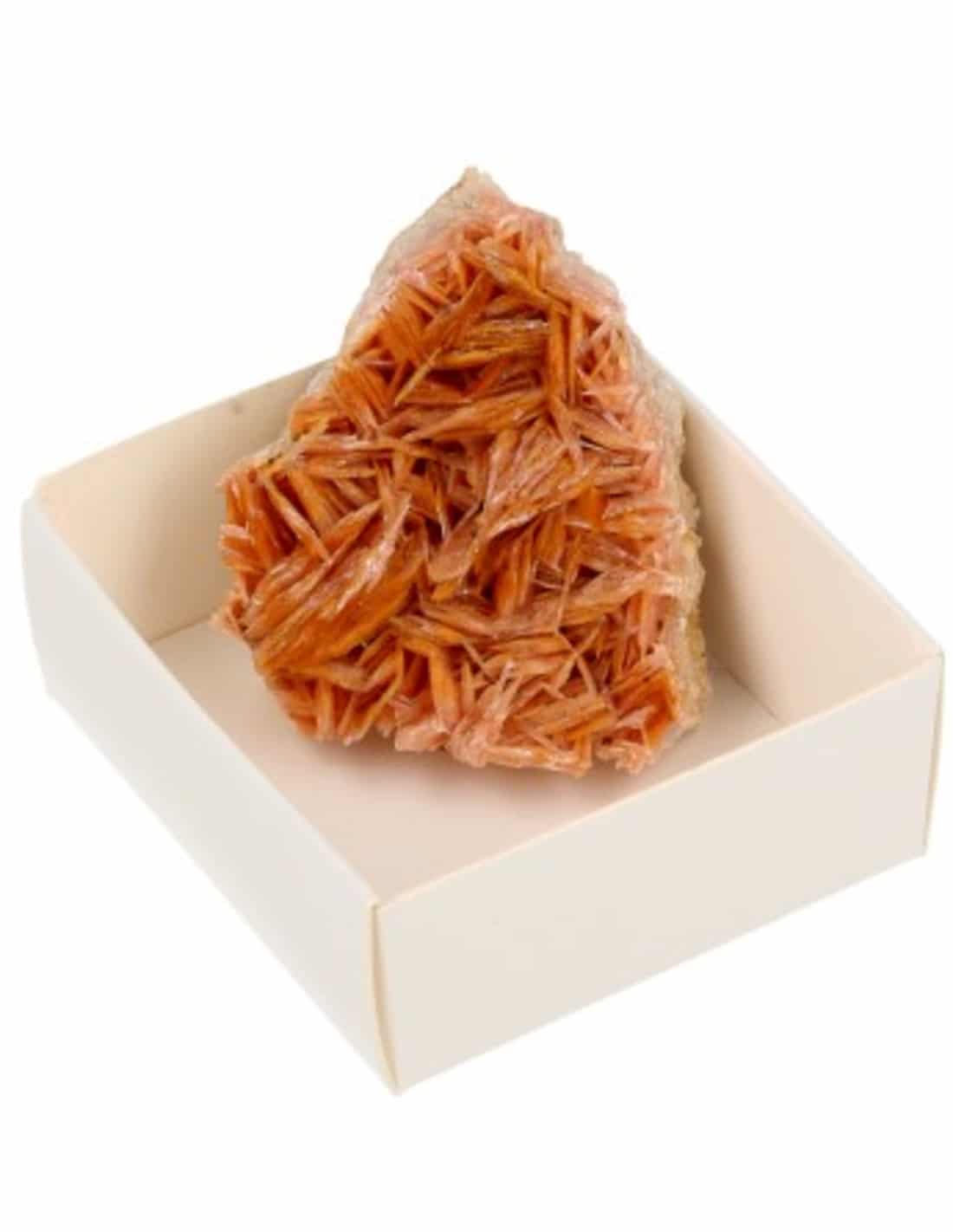 Schachtel Roher Edelstein Baryt Rosa-Orange