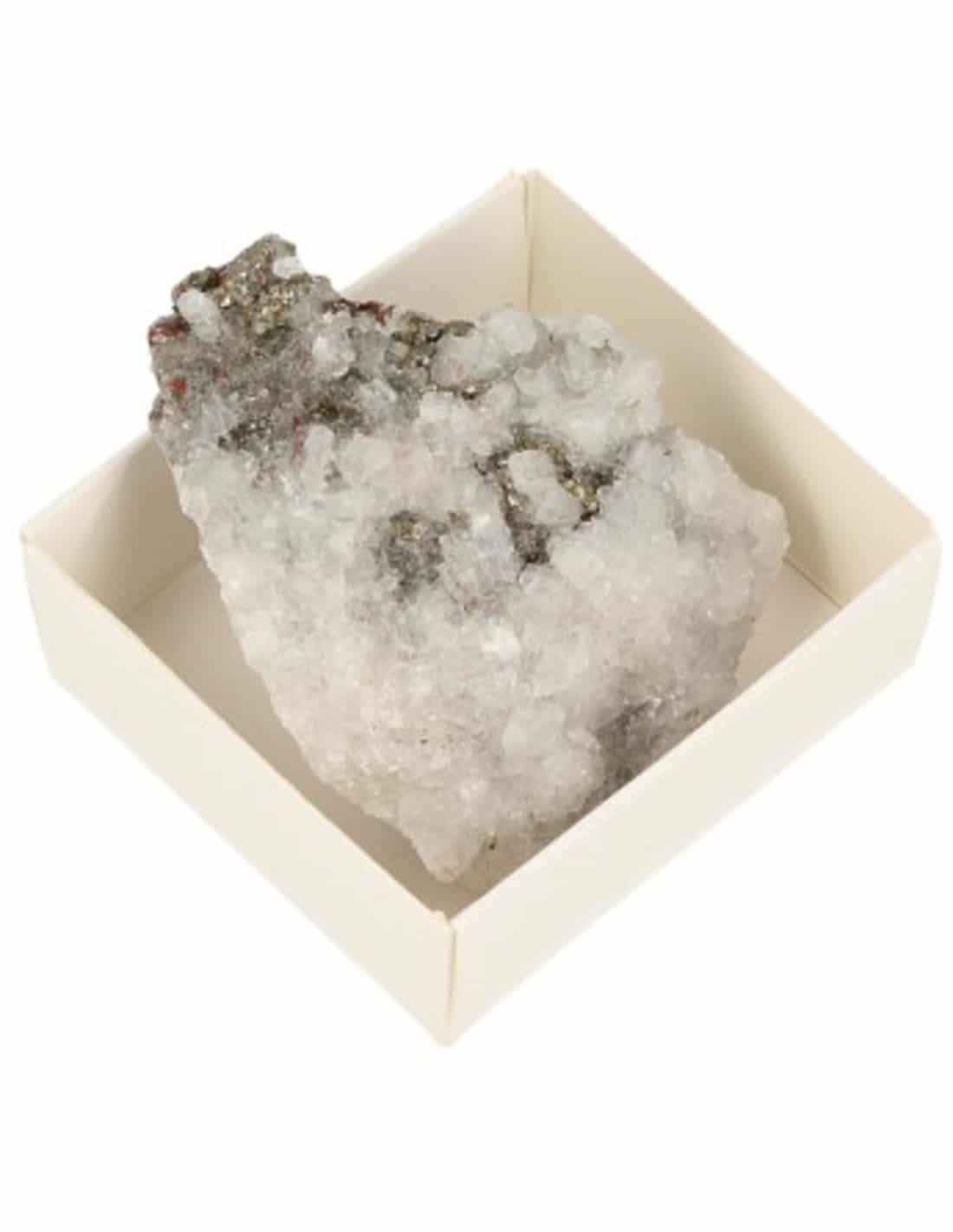 Schachtel Roher Edelstein Calcit - Fluorit - Pyrit