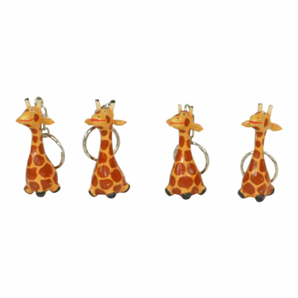 Schl-sselanh-nger aus Holz Giraffe (4er Set)