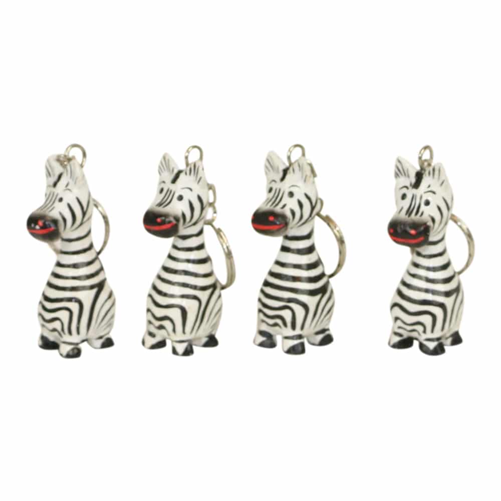 Schl-sselanh-nger aus Holz Zebra (4er Set)