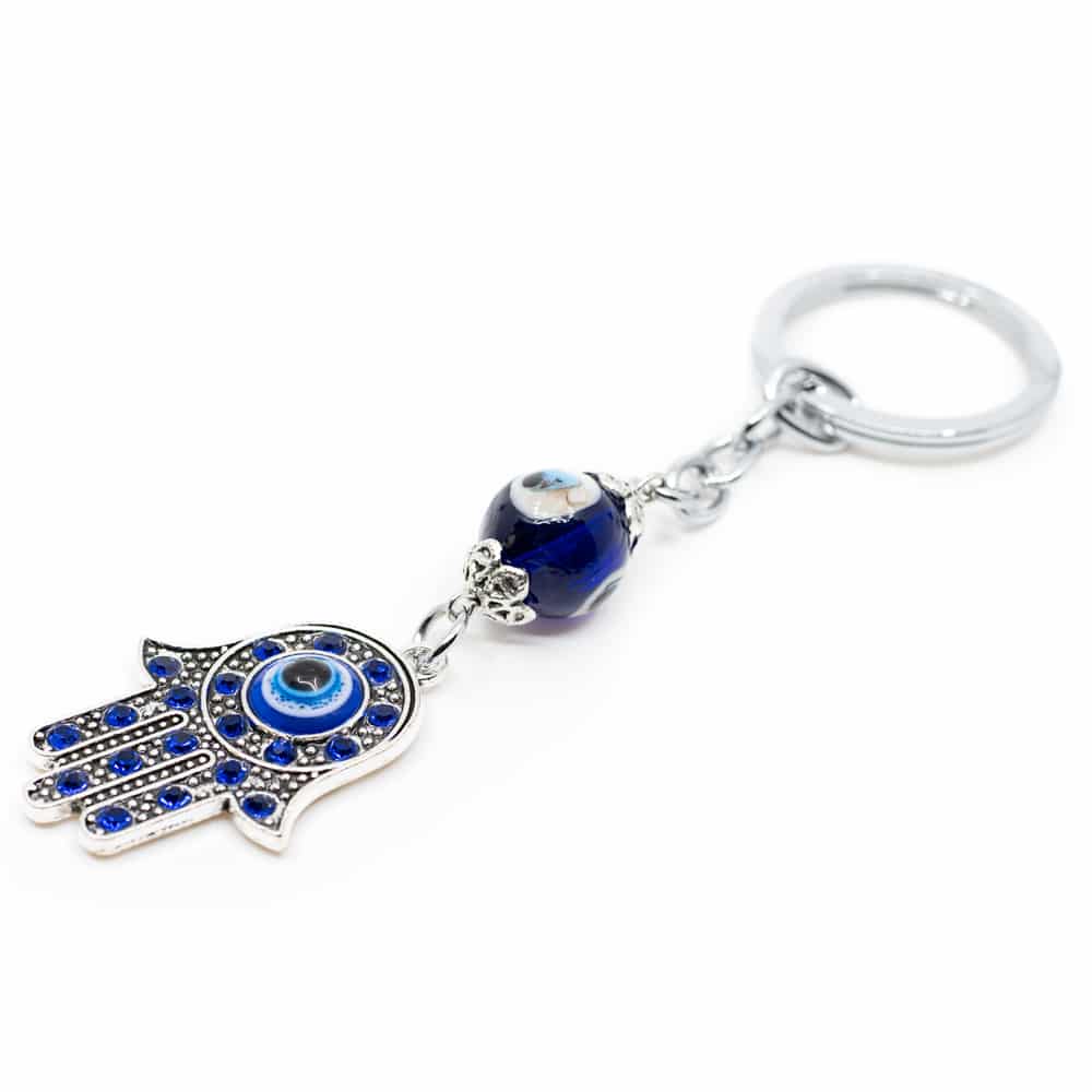 Schl-sselanh-nger Besch-tzer Hamsa Hand Blau